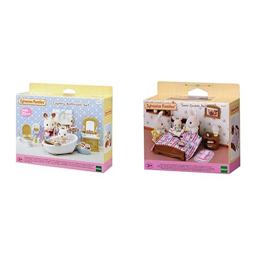 SYLVANIAN FAMILIES - 5286 - Set Baño Country 5019 - Set Cama Doble