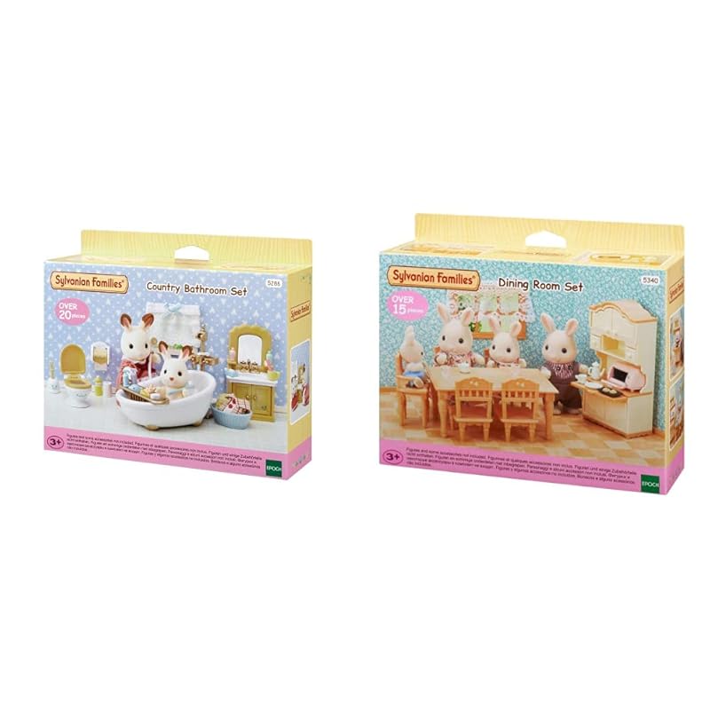 SYLVANIAN FAMILIES - 5286 - Set Baño Country 5341 - Set de Cocina